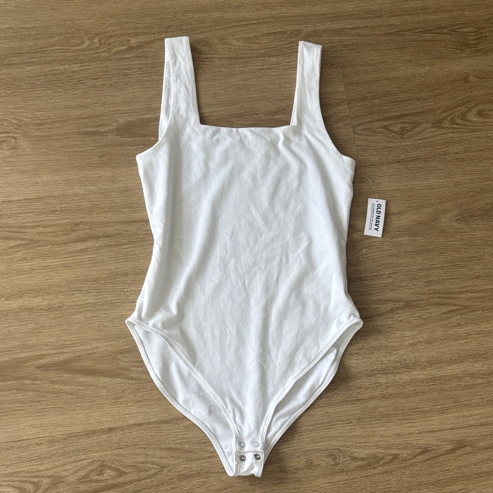 NWT Old Navy White Square Neck Bodysuit